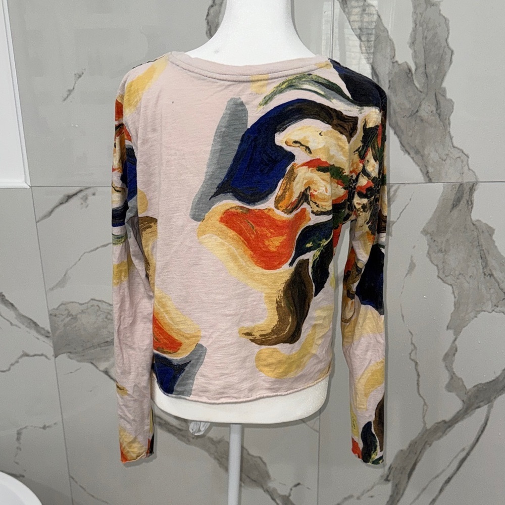Anthropologie Multicolor Abstract Long Sleeve Top - Picture 4 of 9